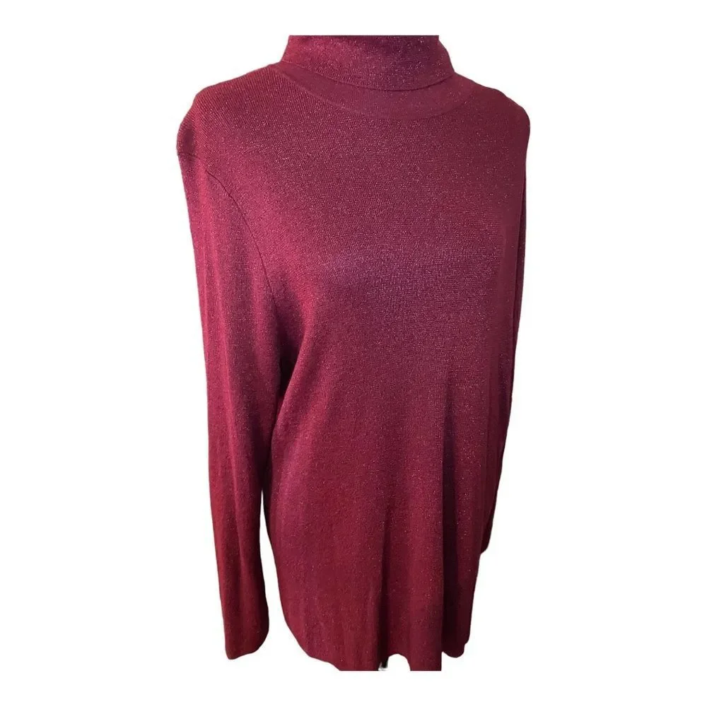 RSVP by Talbots Shimmer Turtleneck | Bordeaux Burgundy | NWT - Picture 5 of 10